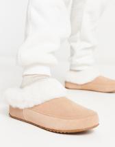 Nike - Burrow - Chaussons en imitation peau de mouton - Beige sable