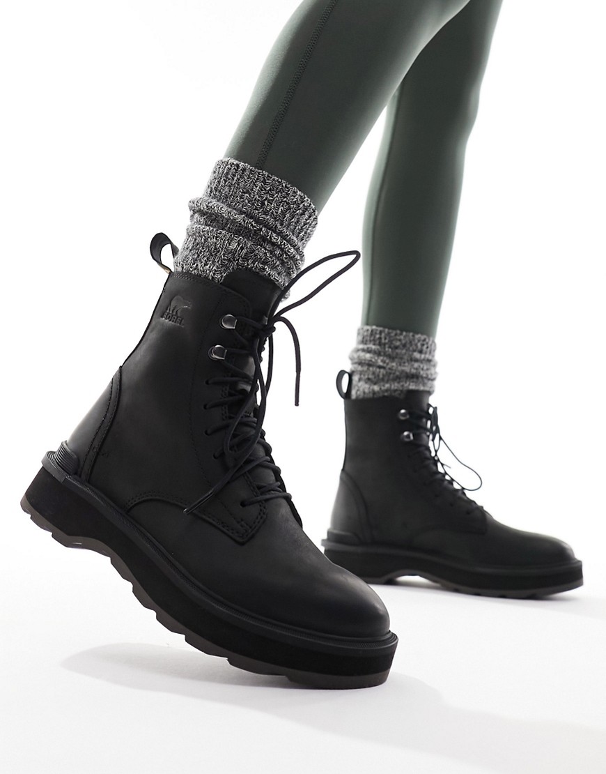 Sorel Hi-Line lace up boots in black