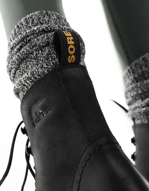 Sorel Hi-Line lace up boots in black