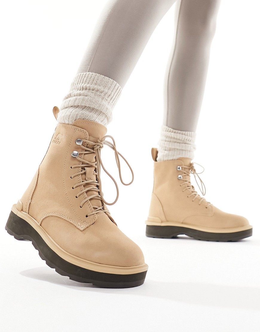 Sorel Hi-Line lace up boots in camel-Brown