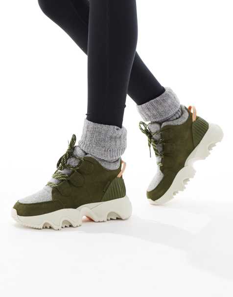 Sorel Kinetic Impact Caribou Plus hiking boots in utility green - view 1