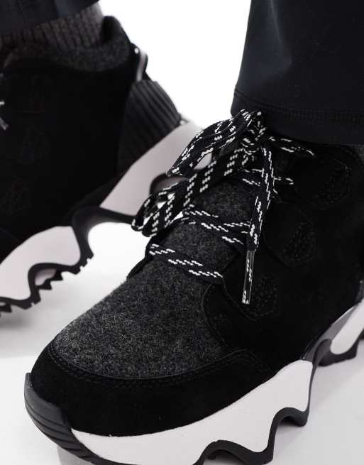 Sorel - Kinetic Impact Caribou Plus - Sorte vandrestøvler med cremehvide detaljer, 3 af 4