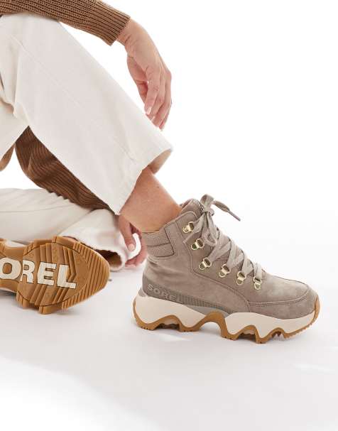 Sorel Kinetic Impact Conquest Plus hiking boots in taupe and gum - view 1