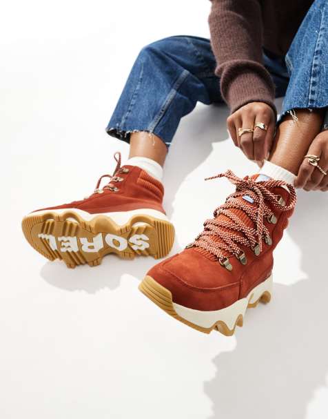 Sorel Kinetic Impact Conquest Plus WP waterproof suede snow boots in sanguine red and jet - view 1