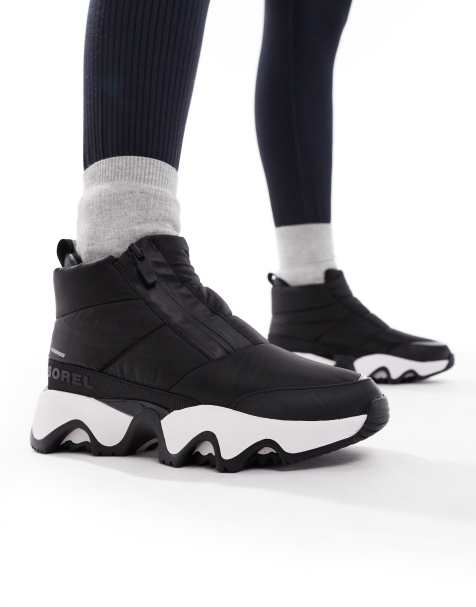 Sorel - Kinetic Impact - Puffu Zip - Wandellaarzen in zwart - view 1