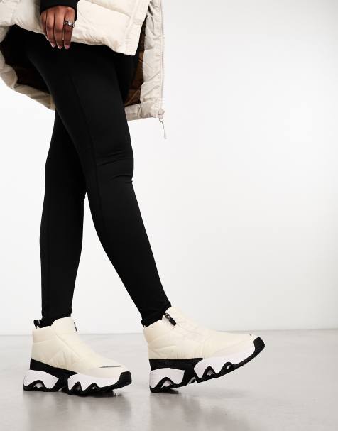 Sorel Kinetic Impact Puffy Zip waterproof slip on boots in white - view 1