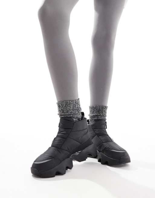 Sorel - Kinetic Impact Puffy Zip WP - Scarponcini da neve impermeabili e imbottiti color nero e sale marino, 4 di 4