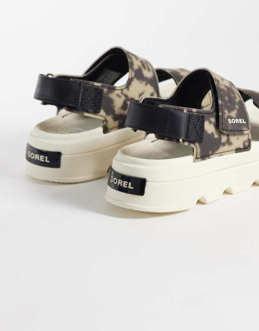 Sorel Kinetic sunchase ankle strap sandal in black and cream, 4 of 4