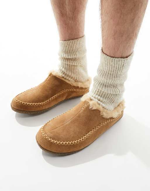 Sorel Lanner Ridge slippers in tan ASOS