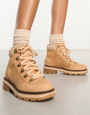 Sorel Lennox Hiker lace up boots in camel  - ASOS Price Checker