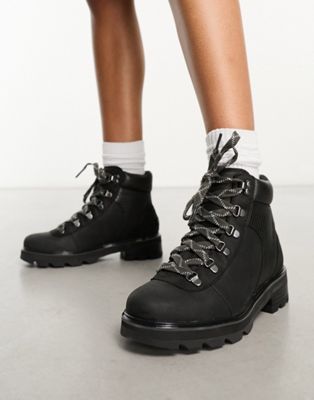 Sorel Lennox Hiker lace up boots in black  - ASOS Price Checker