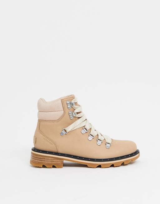 Sorel Lennox hiker boots in beige | ASOS