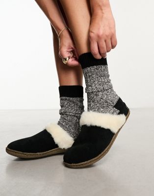 Sorel Nakiska slippers in black  - ASOS Price Checker