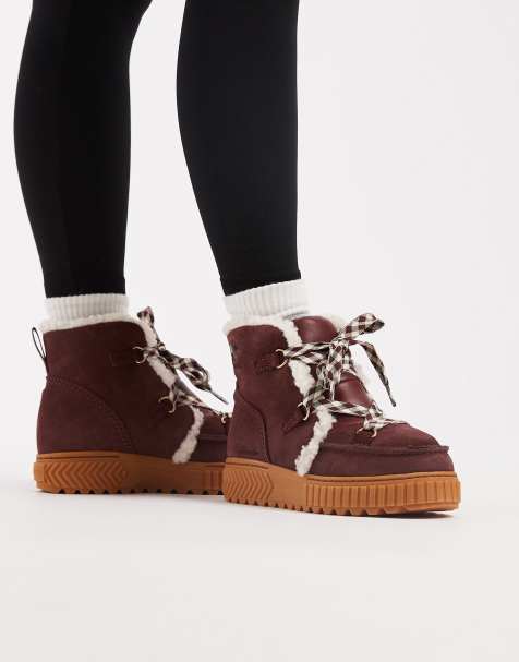 Sorel Ona Ave alpine boots in burgundy - view 1