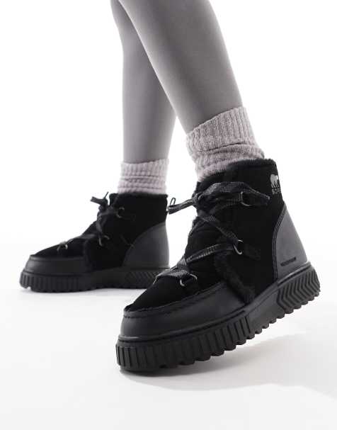 Sorel - ONA AVE Alpine WP - Bottes imperméables en cuir avec doublure en polaire - Noir - view 1