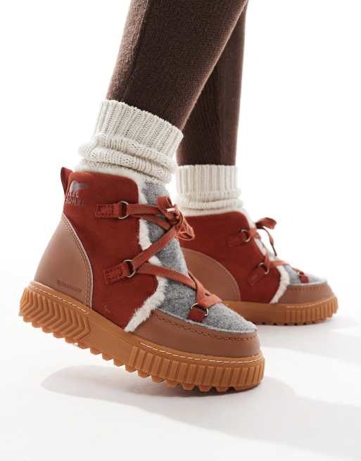 Sorel ONA AVE Alpine WP fleece lined waterproof leather boots in