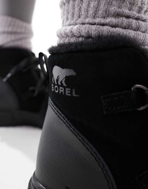 Sorel - ONA AVE Alpine WP - Stivali impermeabili in pelle con interno in pile neri, 3 di 4