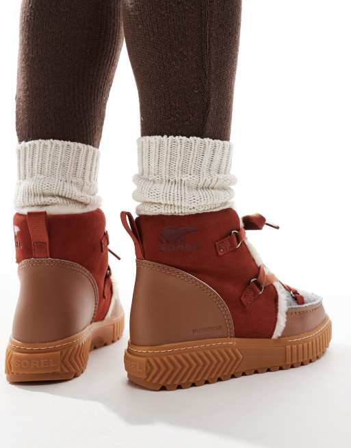 Sorel – ONA AVE Alpine WP – Wasserfeste Lederstiefel in Lila, Hellbraun und Sanguine mit Fleecefutter, 4 von 4