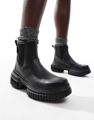 Sorel - ONA AVE WP - Bottines Chelsea imperméables en cuir - Noir