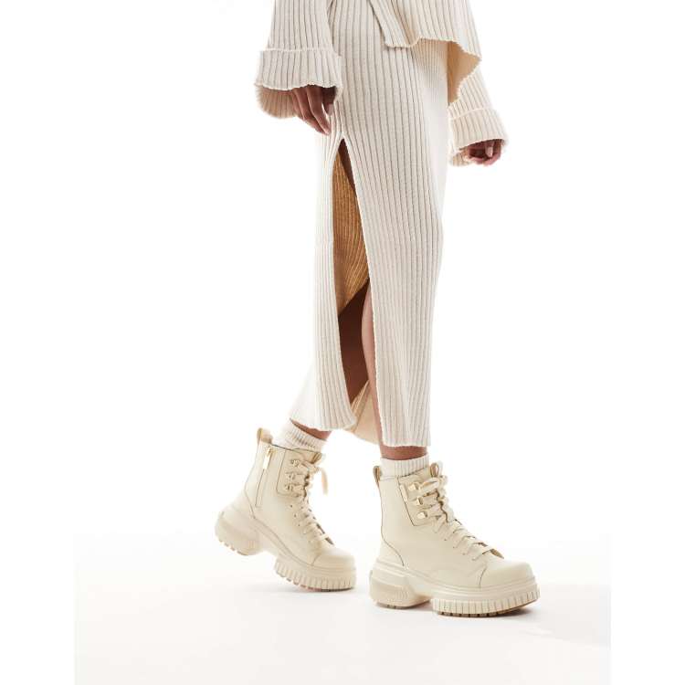 Sorel ONA AVE WP Stivali stringati waterproof bianco miele e