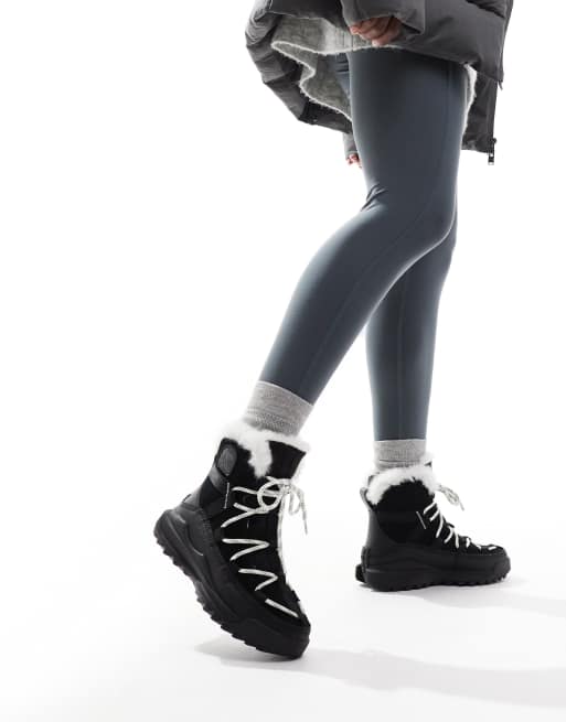 Sorel ONA RMX Glacy Plus WP Scarponcini da neve impermeabili scamosciati con interno in pile colore nero e sale marino ASOS