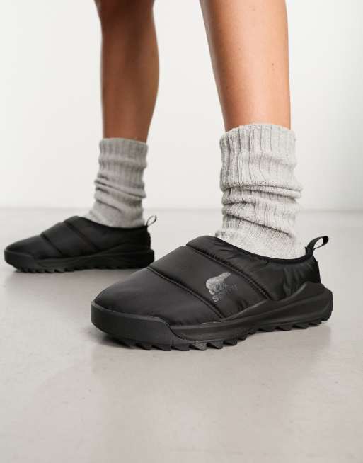 Sorel Ona Rmx Puffy slippers in black | ASOS