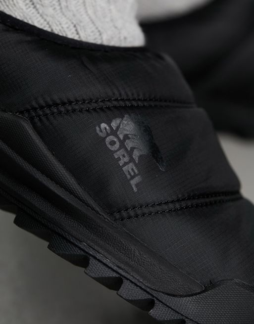 Sorel Ona Rmx Puffy slippers in black | ASOS