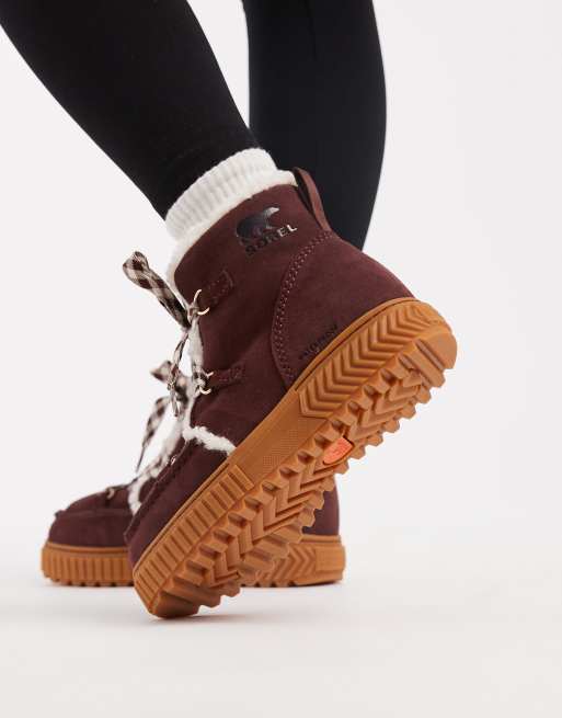 Sorel - One Ave - Bergschoenen in bordeauxrood, 2 van 4