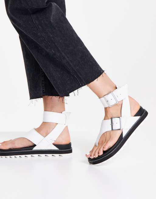 Sorel Roaming t strap sandals in white ASOS