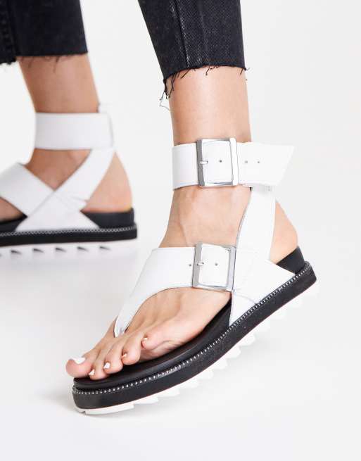 Sorel Roaming t strap sandals in white ASOS