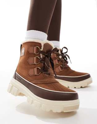 Sorel Tivoli V Wp Waterproof Boots In Velvet Tan And Tobacco-brown