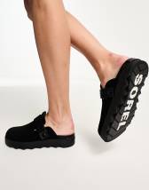 ASOS DESIGN Wide Fit Ferris chunky flip flop sandals in black