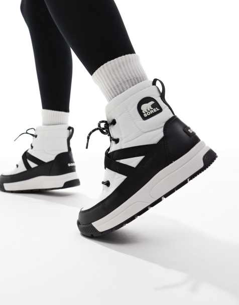 Sorel – Whitney III Mid – Czarno-kremowe botki zimowe - view 1