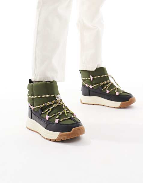 Sorel - Whitney III - Scarponcini invernali verde utility e nero - view 1