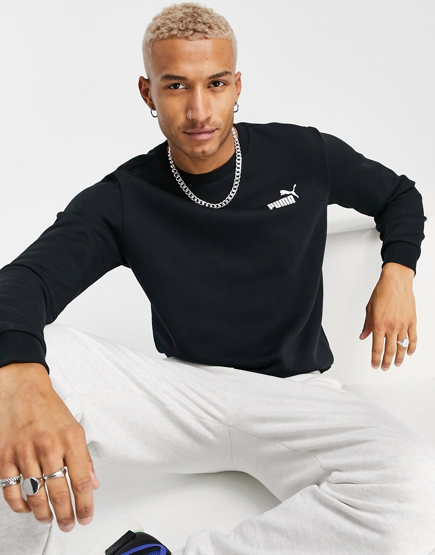 Sort essentials sweatshirt med lille logo fra Puma