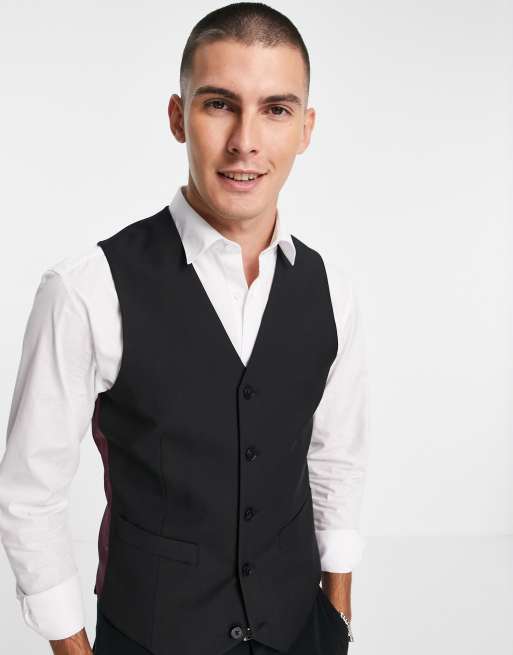 Sort habitvest i smal pasform fra ASOS DESIGN