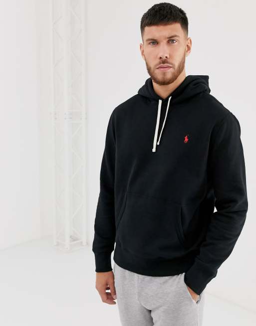 Sort hættetrøje med polospillerlogo fra Polo Ralph Lauren
