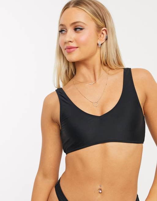 Sort mix og match bikinitop med dyb udskæring fra Missguided, 3 af 4