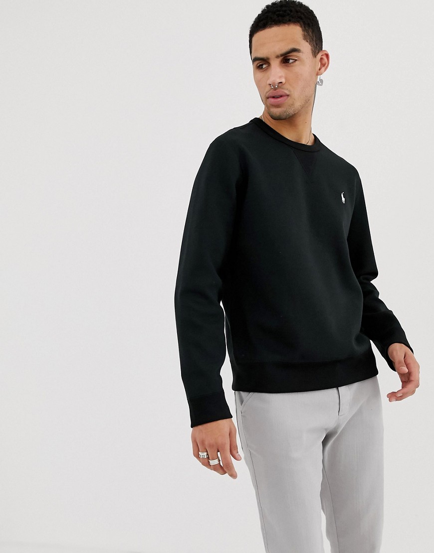 Sort sweatshirt med rund hals og ikon-logo fra Polo Ralph Lauren