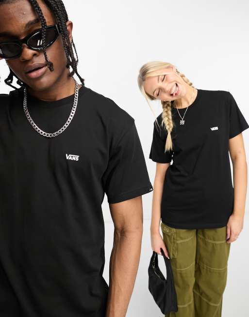 Sort t-shirt med lille logo fra Vans