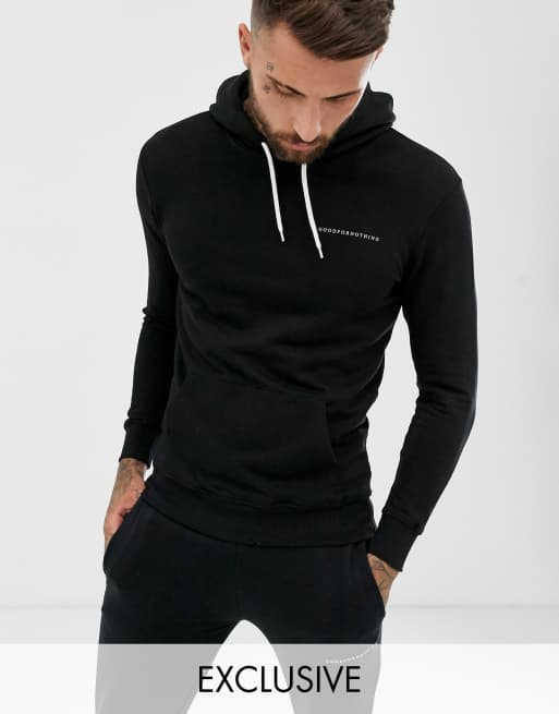 Sort joggingsæt med smal pasform og logo fra Good For Nothing , 2 af 3
