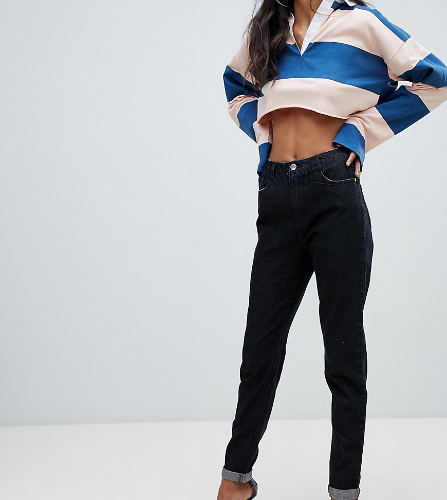 Sorte 80'er-jeans med høj talje fra Missguided Tall-Blå
