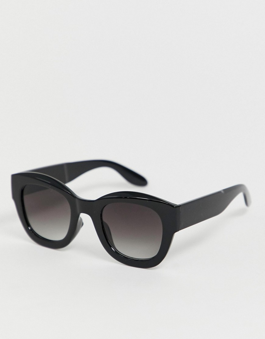 Sorte chunky runde solbriller fra AJ Morgan