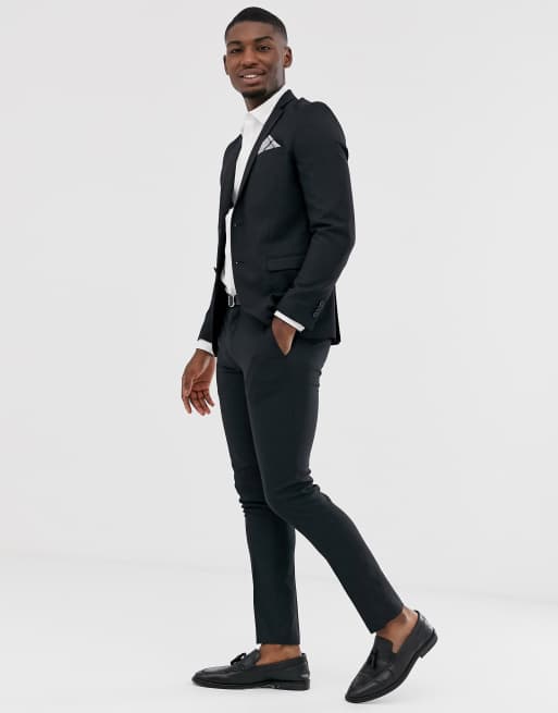 Sorte habitbukser i strækbart stof med super smal pasform fra Jack & Jones Premium, 4 af 4