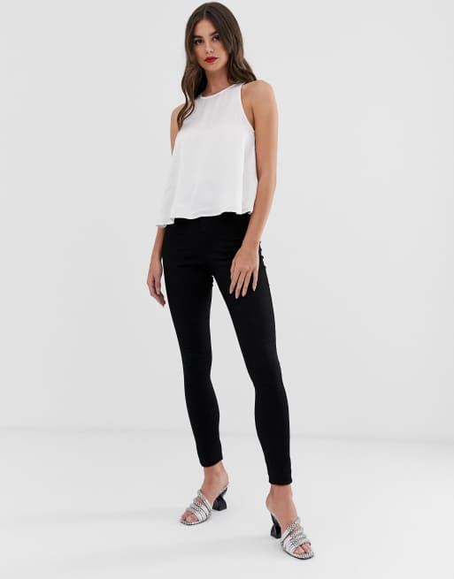 Sorte højtaljede denim Rivington jeggings fra ASOS DESIGN Tall, 4 af 4