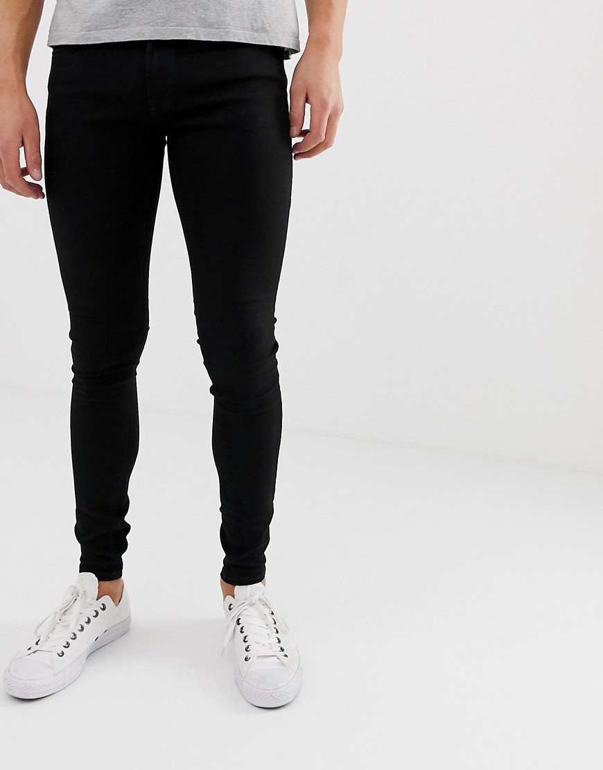 Sorte jeans med stram skinny pasform fra Jack & Jones
