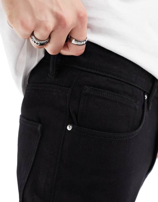 Sorte klassiske jeans i fast denim fra ASOS DESIGN, 4 af 5