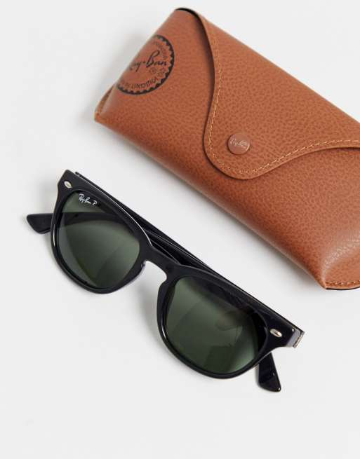 Sorte, klassiske solbriller i tyndt design fra Ray Ban, 3 af 3