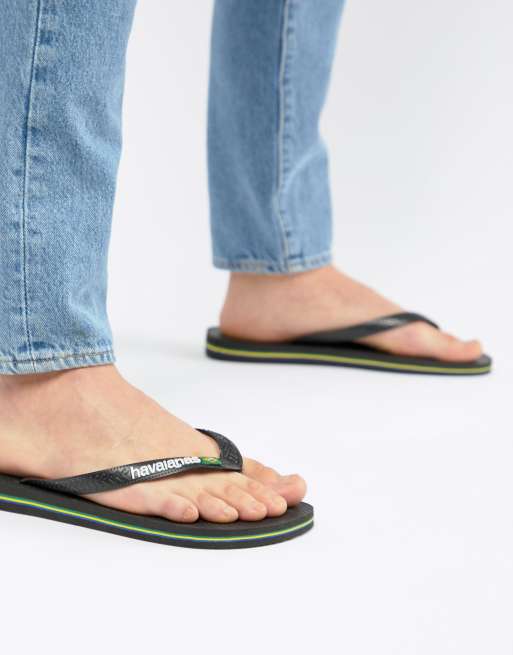Sorte klipklapper med Havaianas Brasil logo, 4 af 4