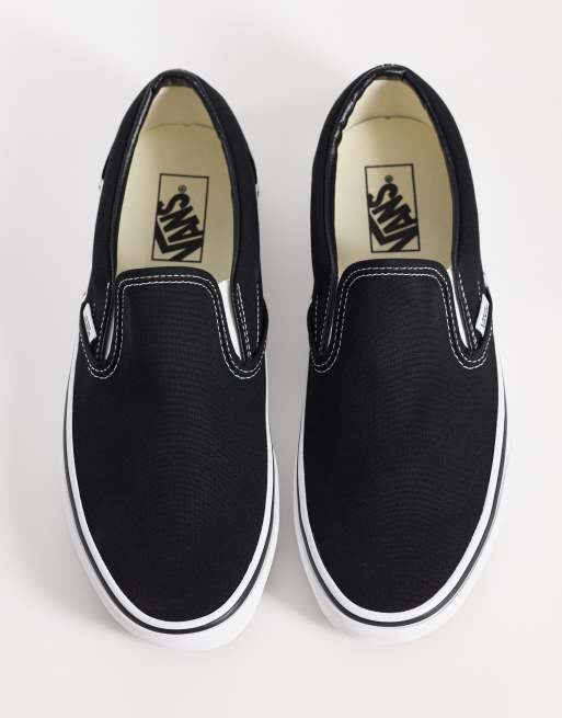 Sorte og hvide klassiske slippers-sneakers fra Vans, 3 af 5